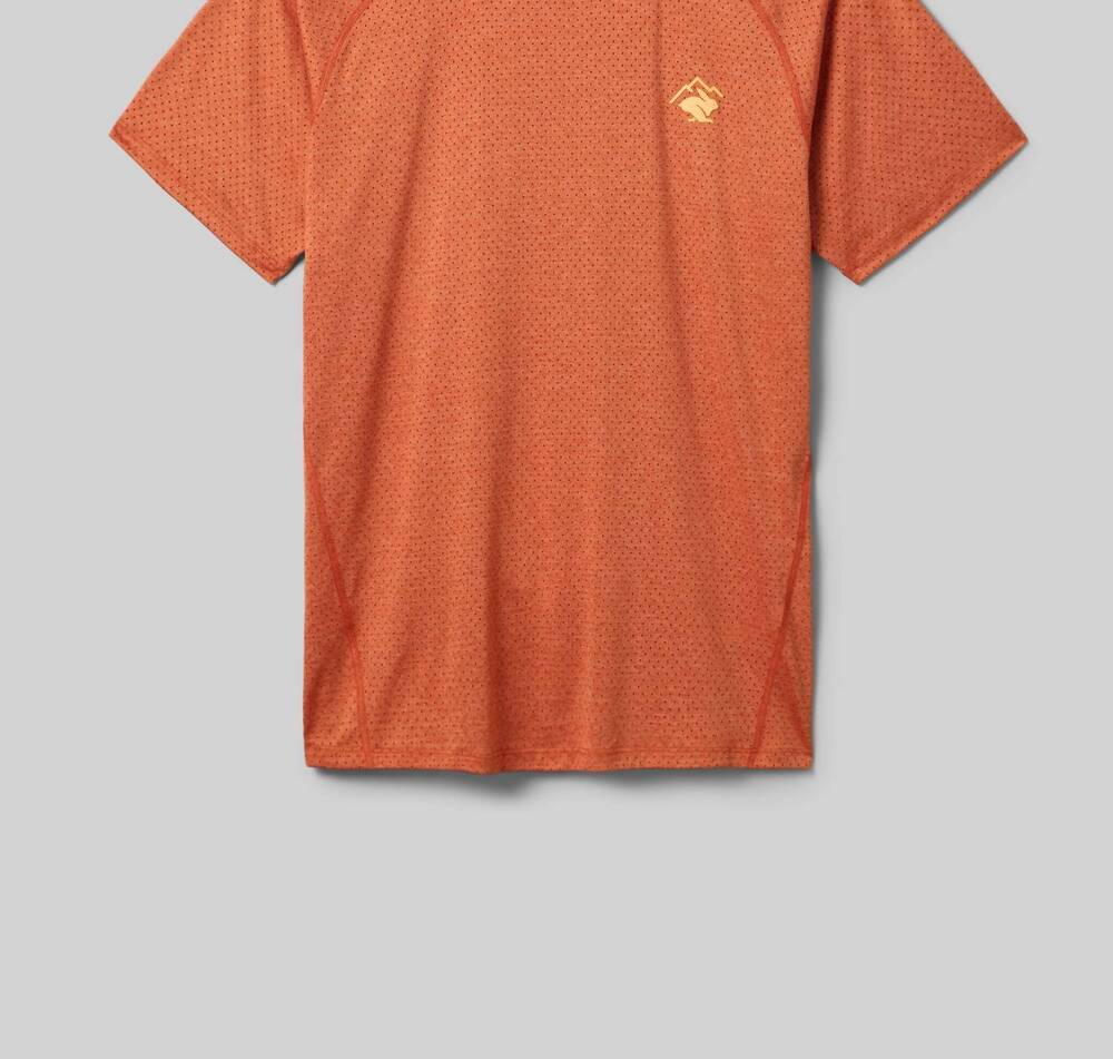 NEW RABBIT men's ez performance short sleeve tee in spicy orange